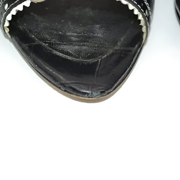 Le Silla Luxury Designer Black Leather Open Toe Crystal & Pearl Heels 38.5 8.5 - Picture 11 of 12